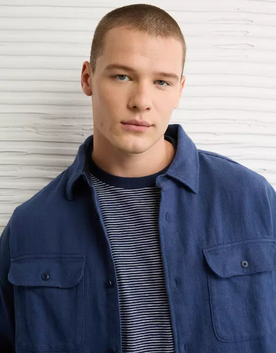 American Eagle AE Boxy Flannel Shirt