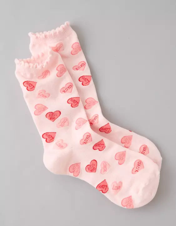American Eagle AE Valentine's Day Crew Socks