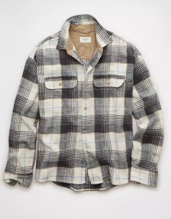 American Eagle AE Boxy Flannel Shirt