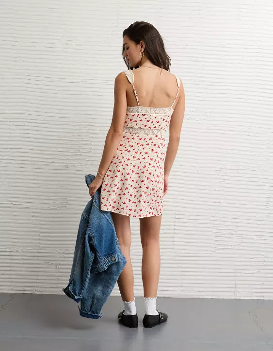 American Eagle AE Lace Slip Mini Dress