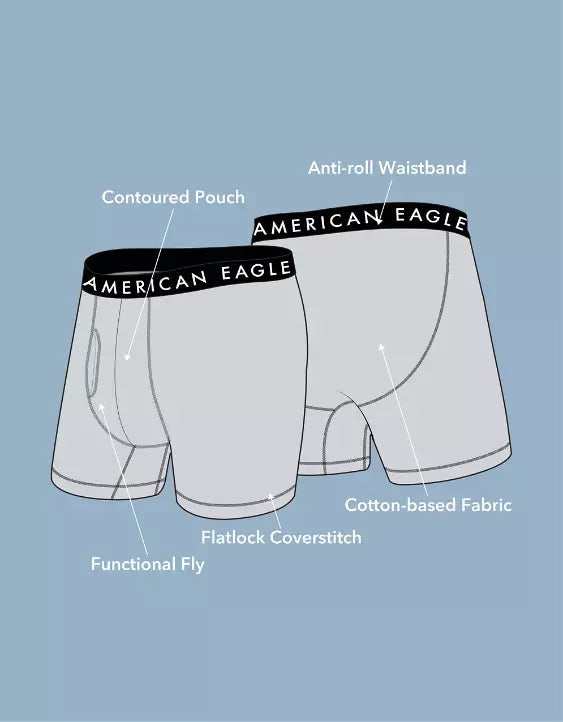 American Eagle AEO Men's 6″ Classic Boxer Brief 3-Pack