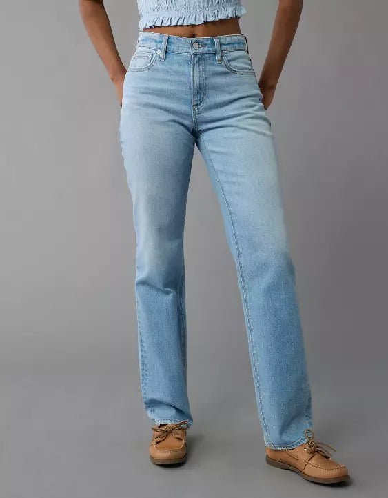 American Eagle AE Stretch Super High-Waisted Straight Jean