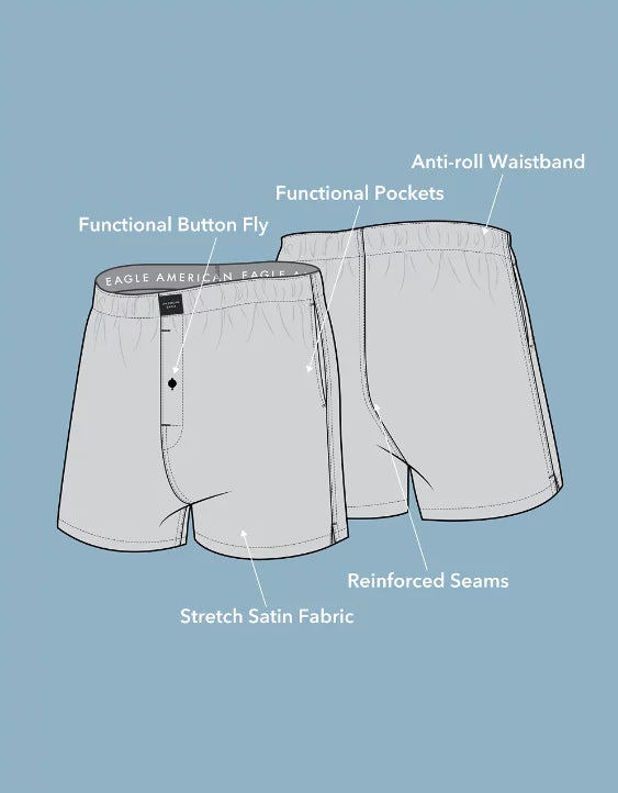 American Eagle AEO Men's Satin Pocket Boxer Short