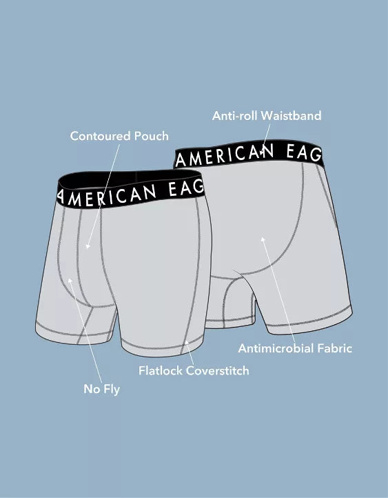 American Eagle AEO Men's 6″ Ultra Soft Boxer Brief 5-Pack