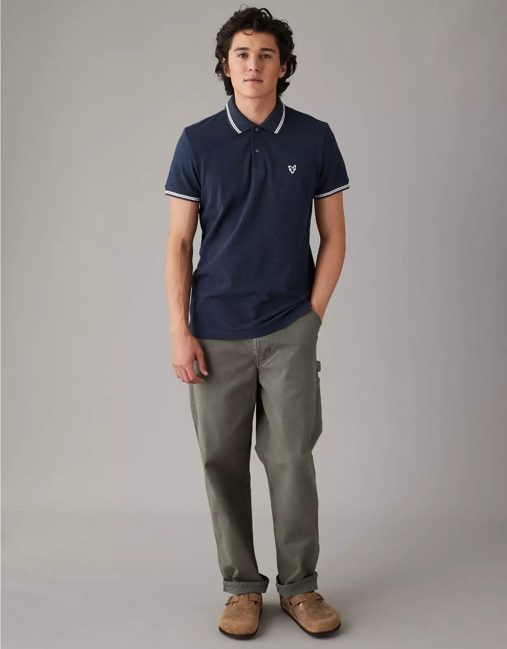 American Eagle AE Lived-In Slim Fit Pique Polo Shirt