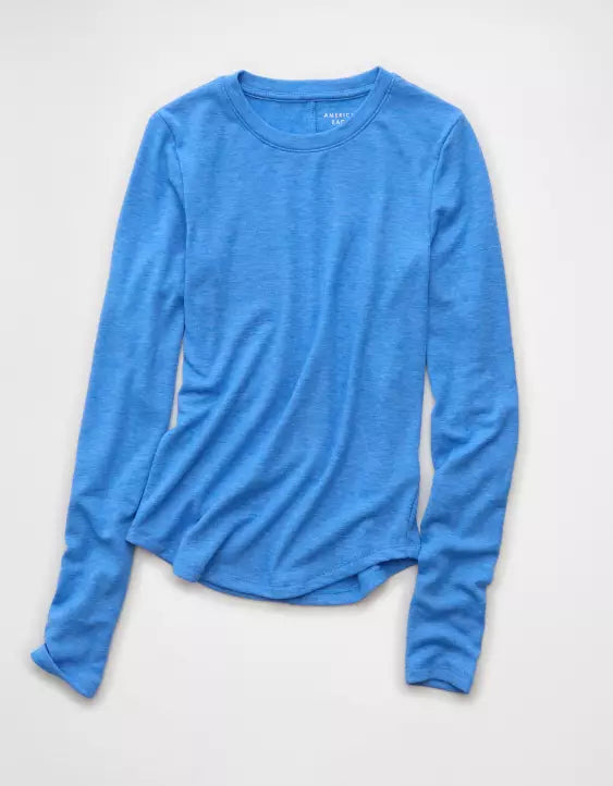 American Eagle AE Long Sleeve Cozy Crew Neck T-Shirt