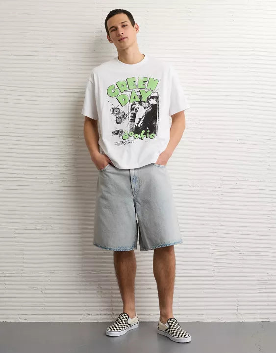 American Eagle AE Boxy Green Day Graphic T-Shirt