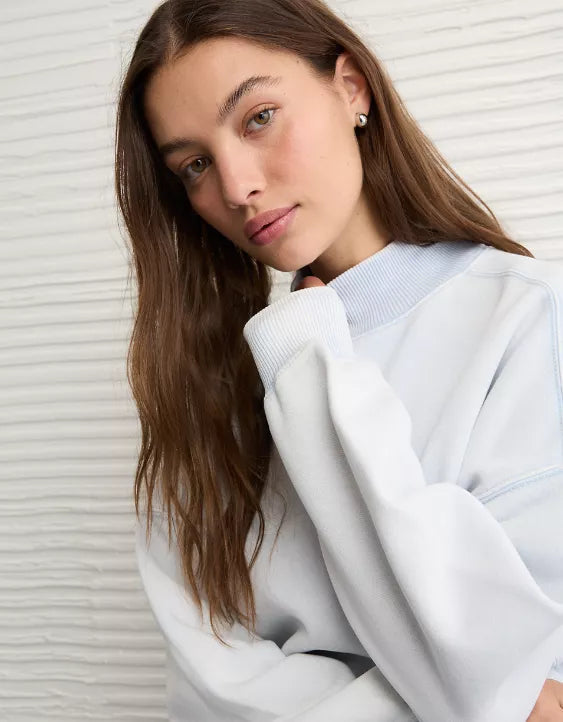 American Eagle AE Everyday Luxe Mock Neck Sweatshirt