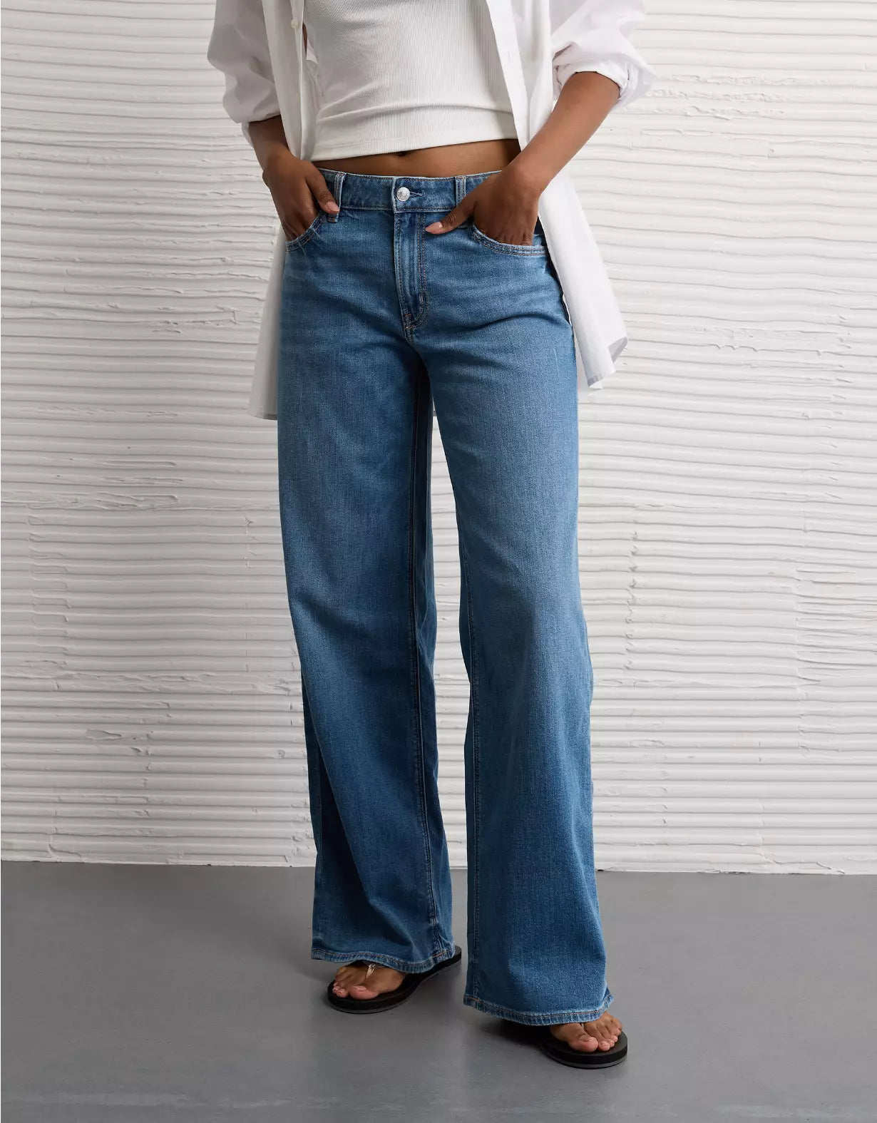 American Eagle AE Stretch Low-Rise Baggy Wide-Leg Jean