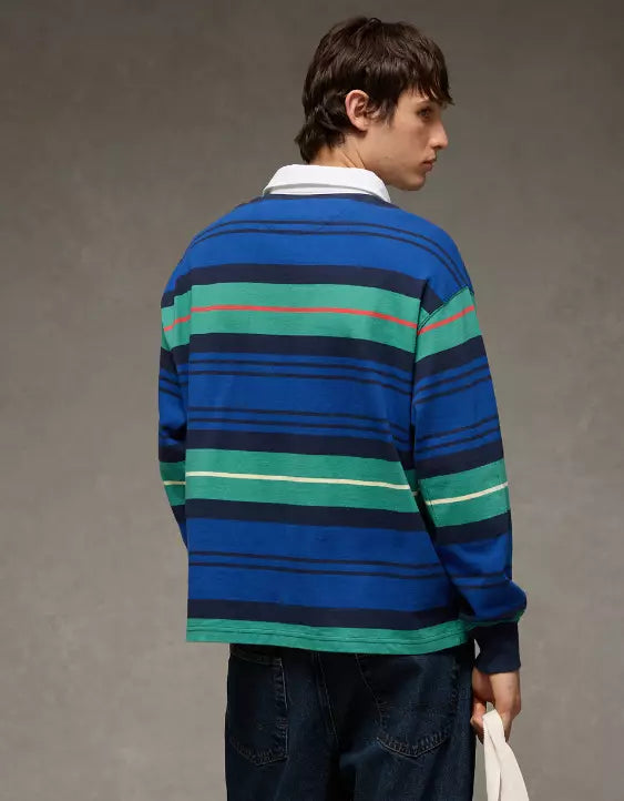 American Eagle AE Striped Rugby