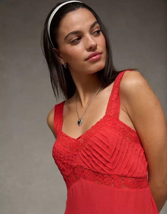 American Eagle AE Lace Slip Mini Dress