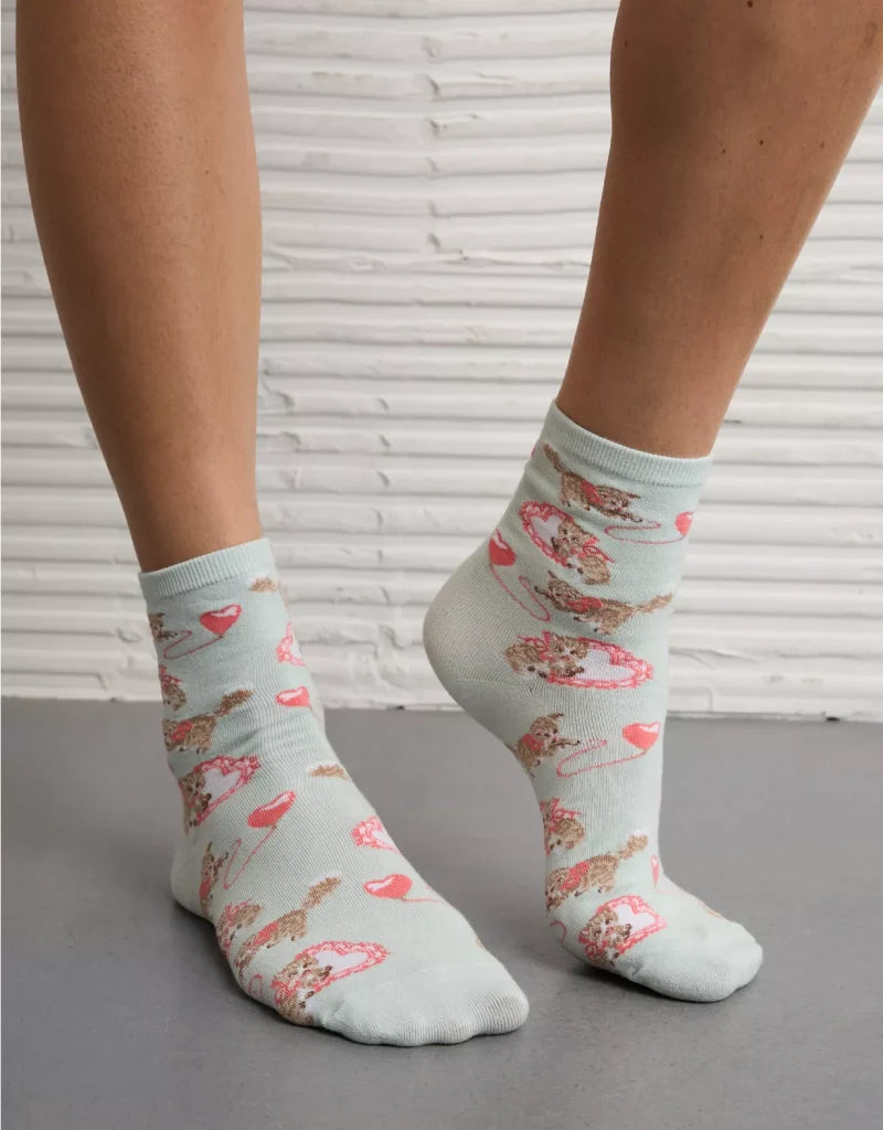 American Eagle AE Valentine's Day Crew Socks