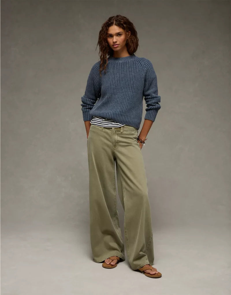 American Eagle AE Crew Neck Raglan Sweater
