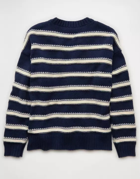 American Eagle AE Striped Crew Neck Sweater