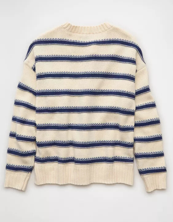 American Eagle AE Striped Crew Neck Sweater