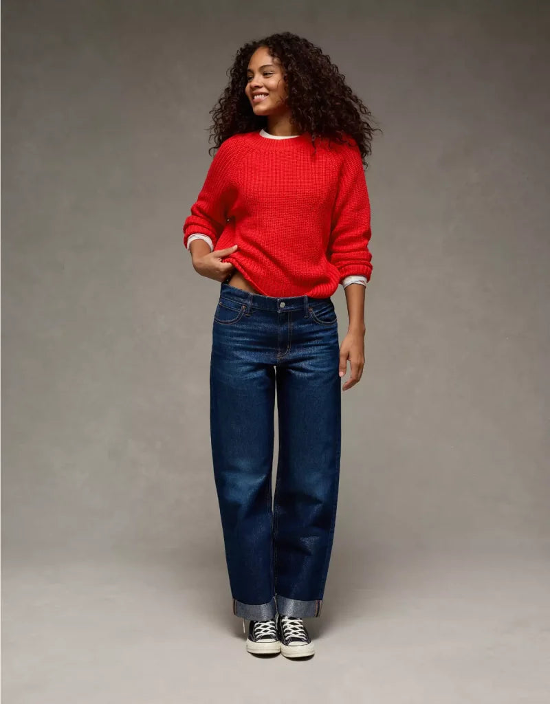 American Eagle AE Crew Neck Raglan Sweater