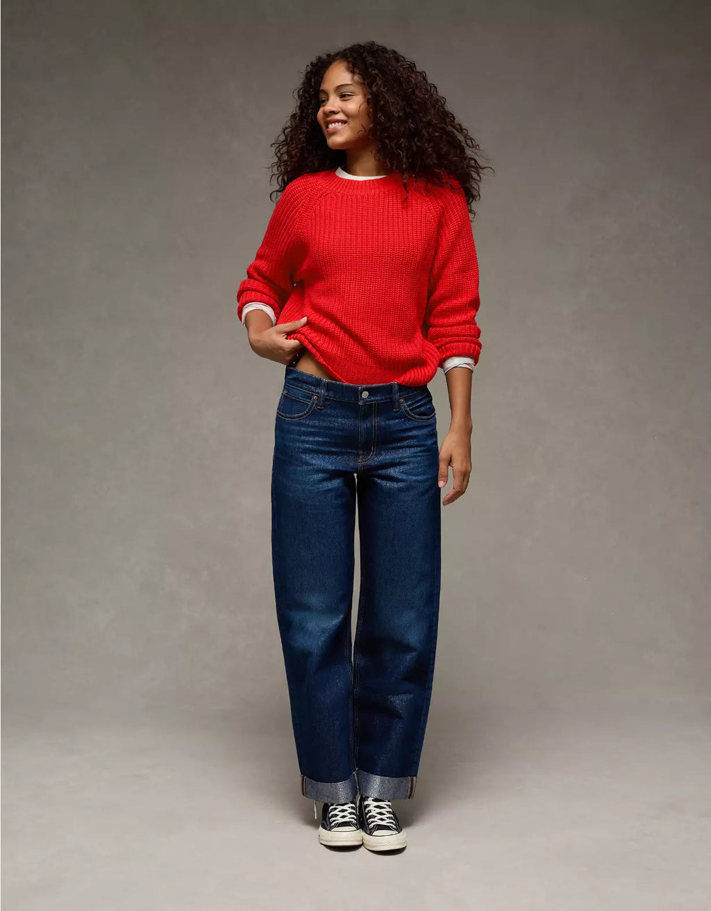 American Eagle AE Crew Neck Raglan Sweater