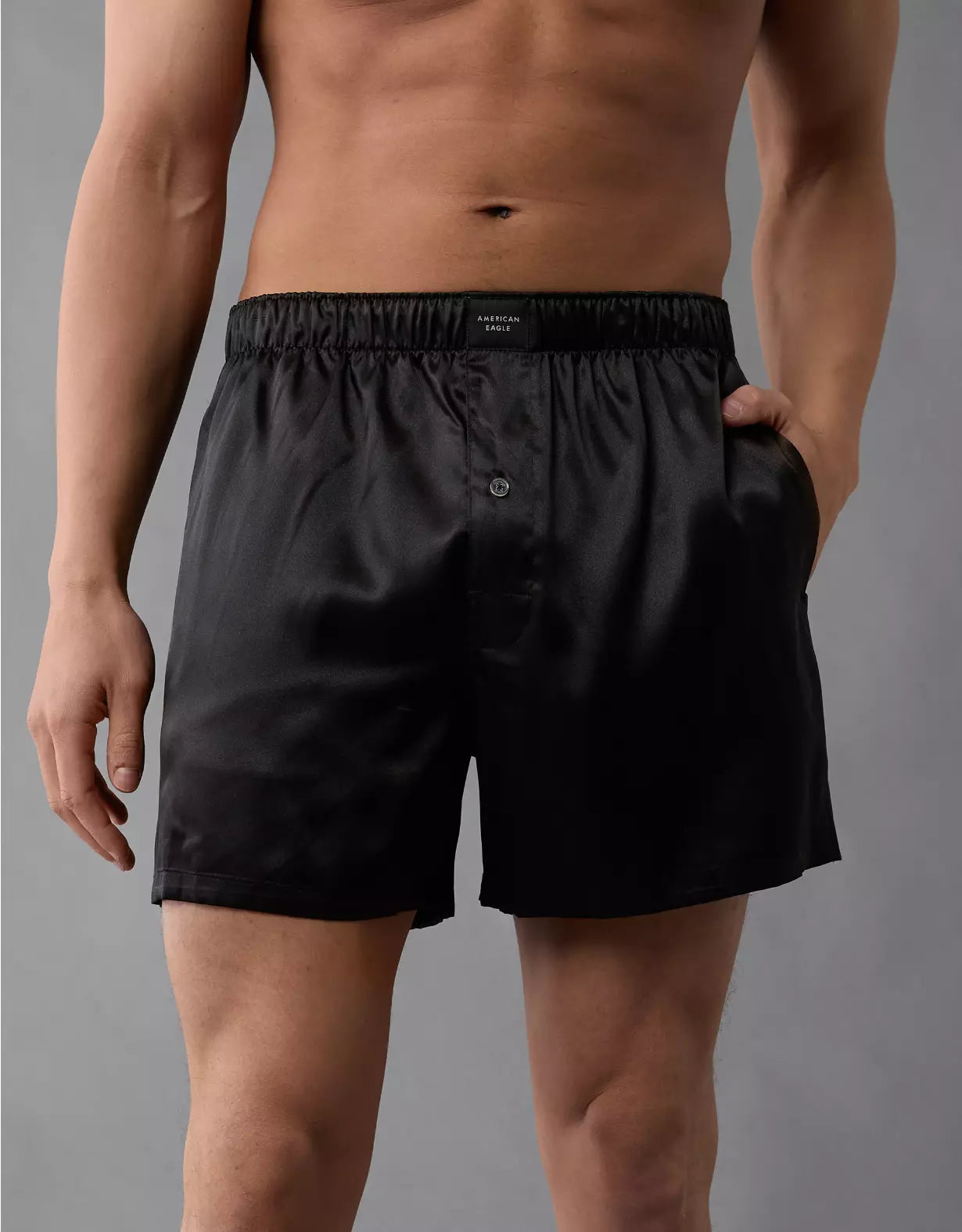 American Eagle AEO Men's Satin Pocket Boxer Short