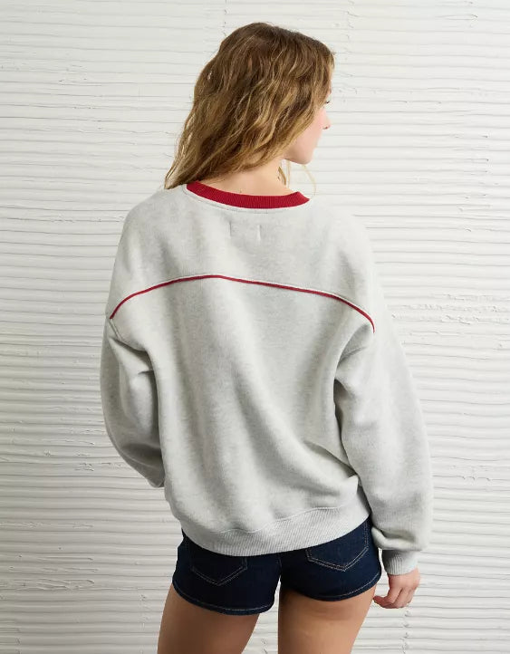 American Eagle AE Varsity Graphic V-Neck Sweatshirt