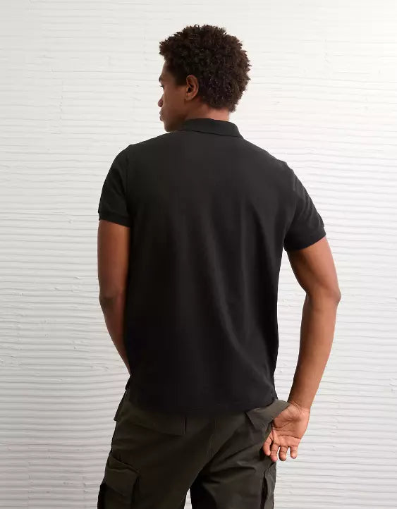 American Eagle AE Lived-In Slim Fit Pique Polo Shirt