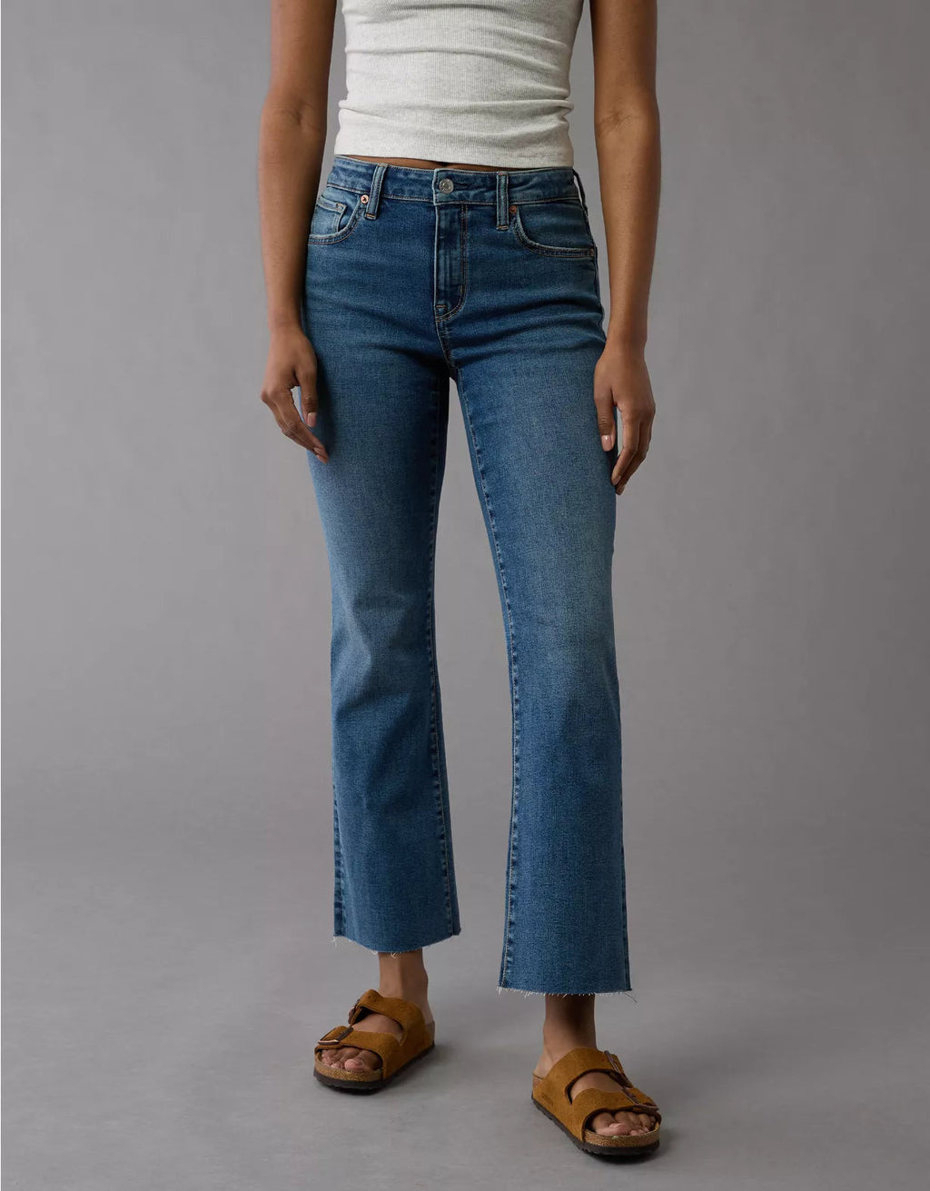 American Eagle AE Next Level High-Waisted Kick Bootcut Crop Jean