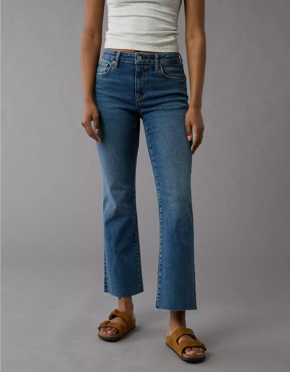 American Eagle AE Next Level High-Waisted Kick Bootcut Crop Jean