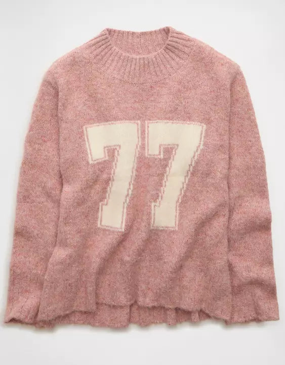 American Eagle AE Oversized Faux Mohair Wide Cuff Sweater
