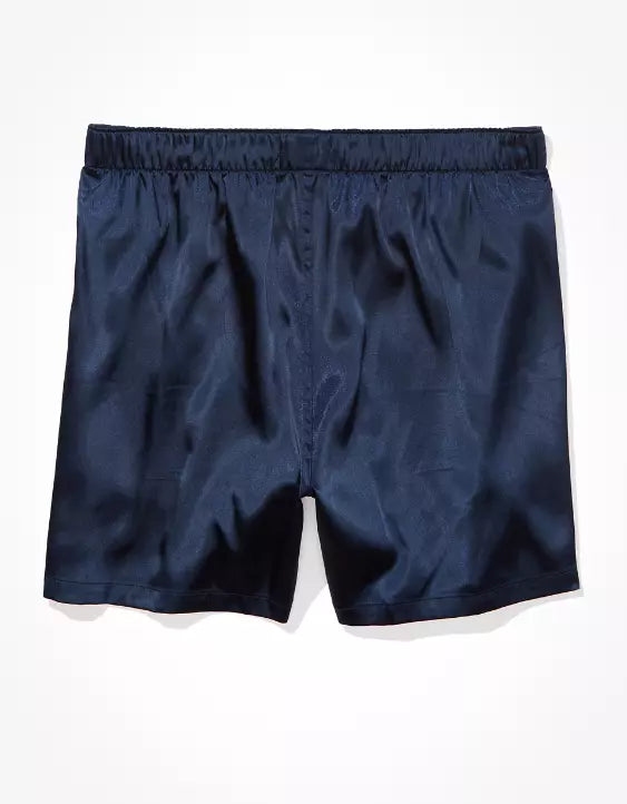 American Eagle AEO Men's Solid Satin Pocket Boxer Short