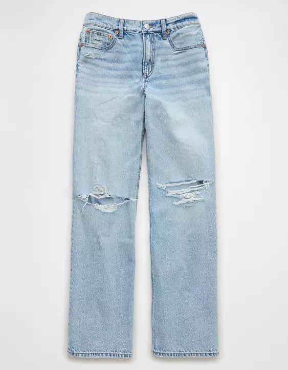 American Eagle AE Strigid Ripped High-Waisted Stovepipe Jean