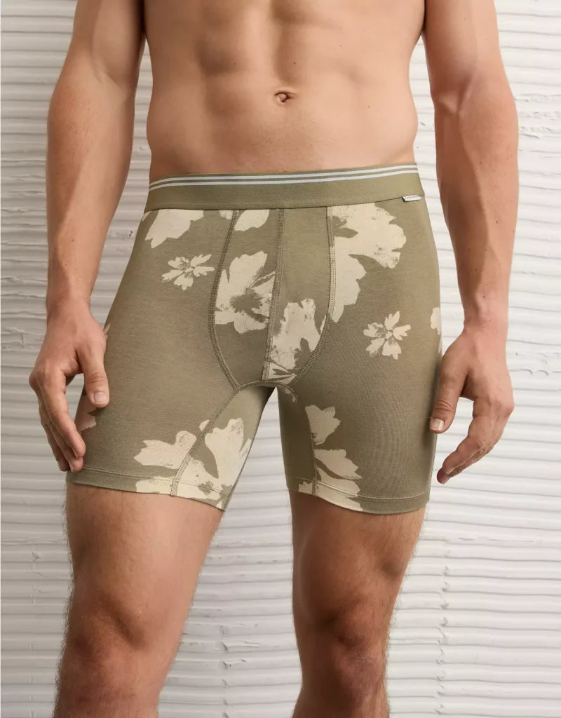American Eagle AEO Men's Floral Print 6″ Ultra Soft Boxer Brief