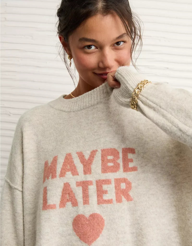 American Eagle AE Whoa So Soft Valentine's Day Sweater