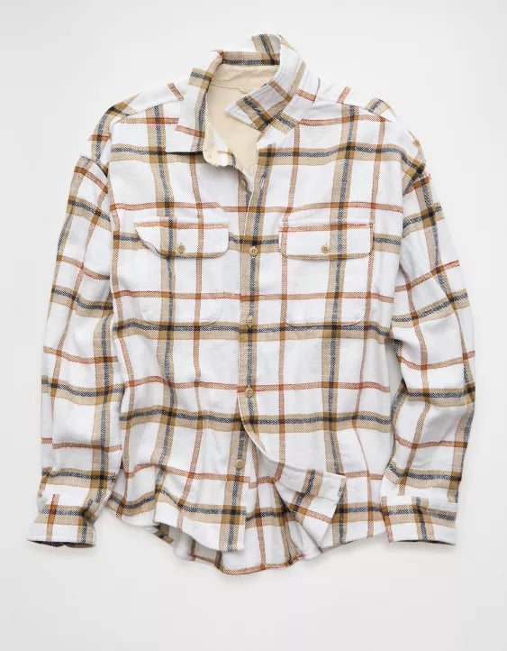 American Eagle AE Boxy Flannel Shirt