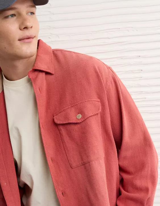 American Eagle AE Boxy Flannel Shirt