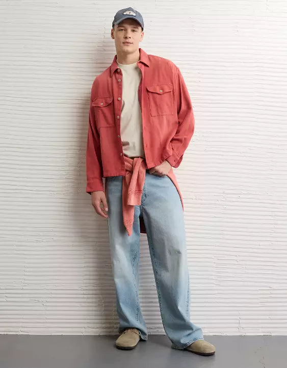 American Eagle AE Boxy Flannel Shirt