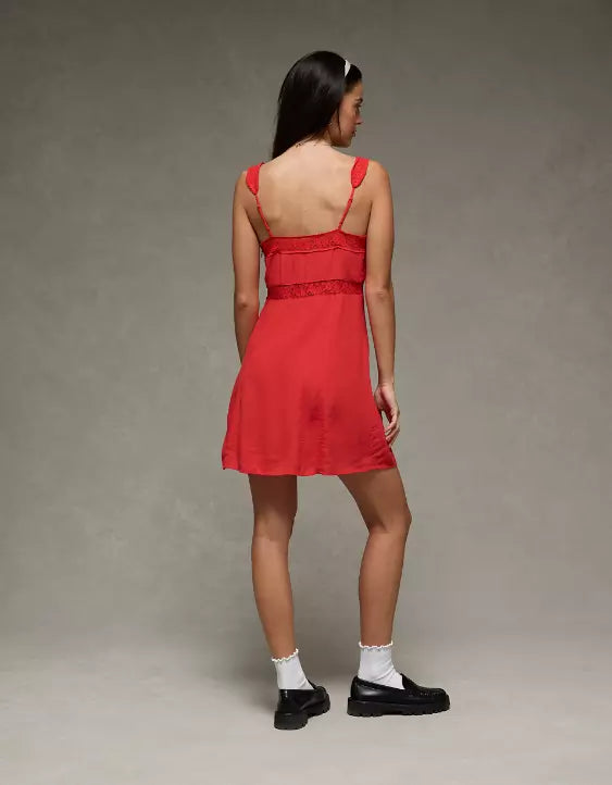 American Eagle AE Lace Slip Mini Dress
