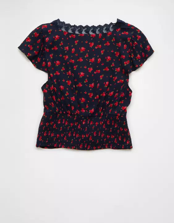 American Eagle AE Lace Trim Blouse