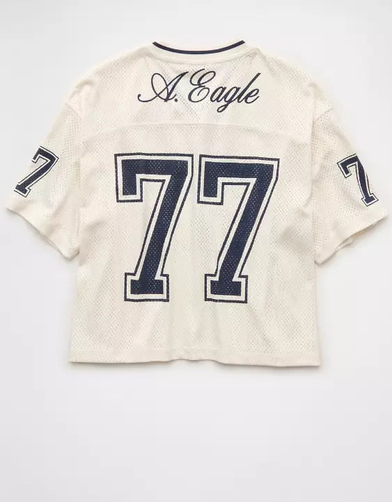 American Eagle AE Mesh Jersey Graphic T-Shirt