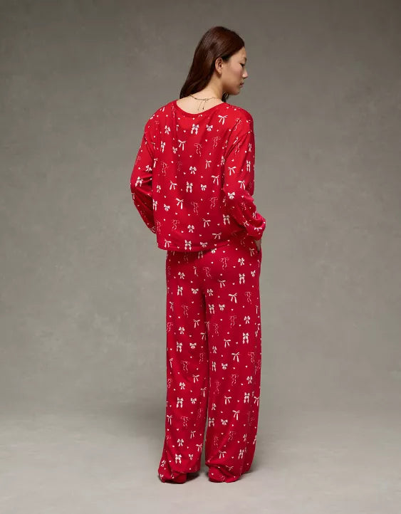 American Eagle AE Luxe Plush Long-Sleeve & Pant PJ Set