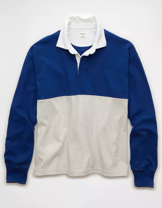 American Eagle AE Color Block Rugby Shirt