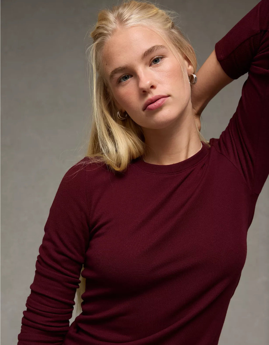 American Eagle AE Long Sleeve Cozy Crew Neck T-Shirt