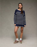 American Eagle AE Striped Boat Neck Mini Sweater Dress