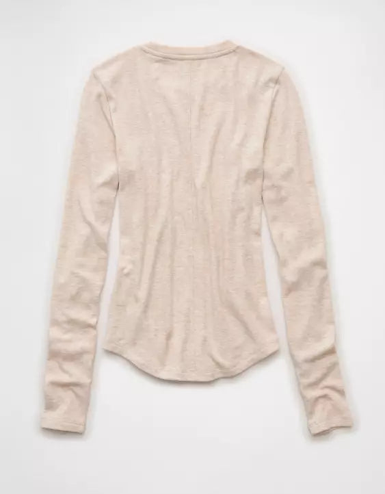 American Eagle AE Long Sleeve Cozy Crew Neck T-Shirt