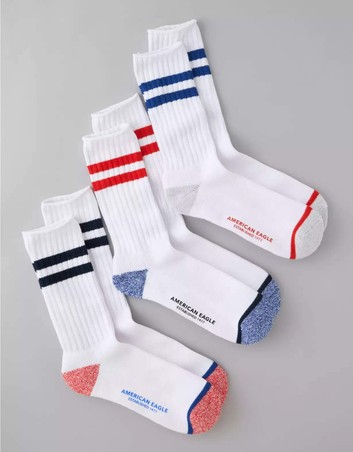 American Eagle AE Retro Stripe Crew Socks 3-Pack