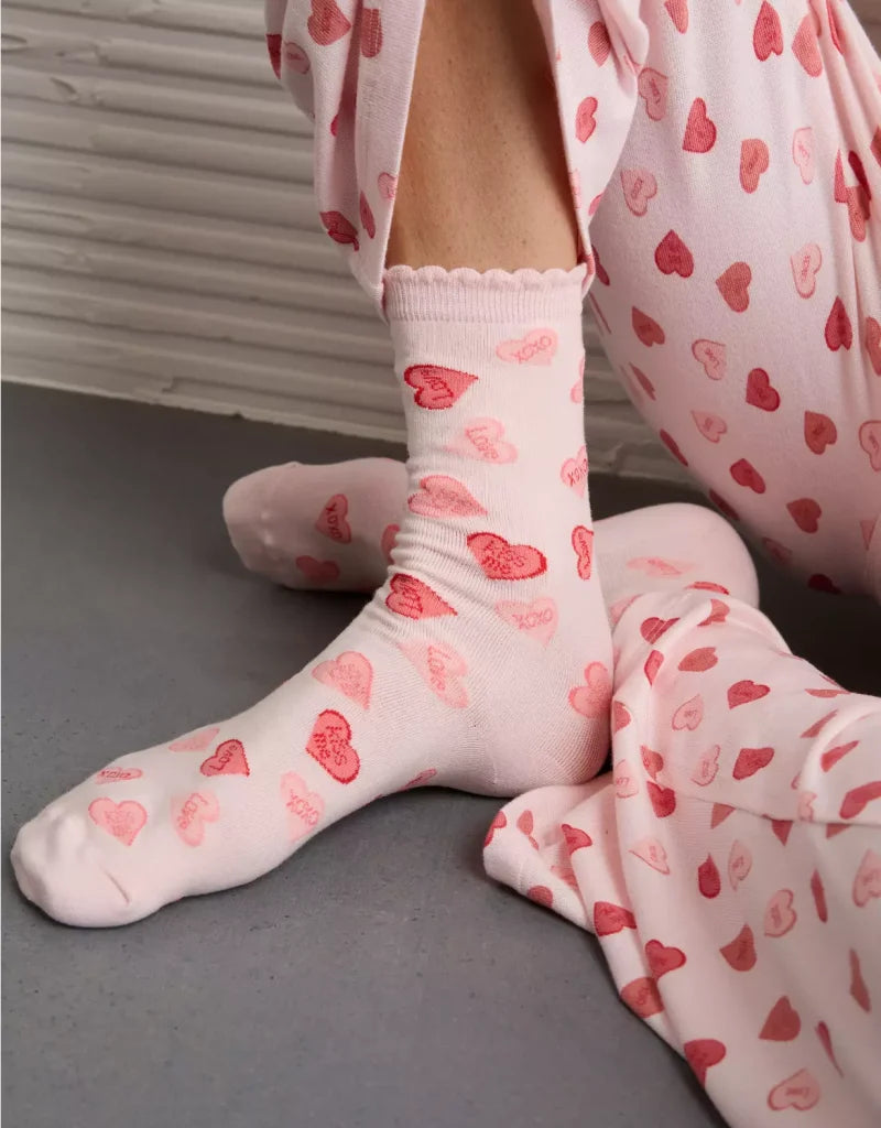American Eagle AE Valentine's Day Crew Socks