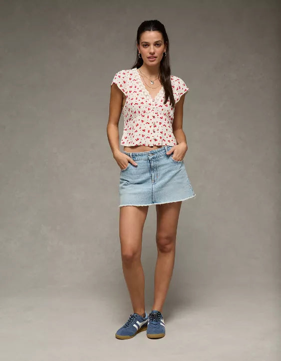American Eagle AE Lace Trim Blouse