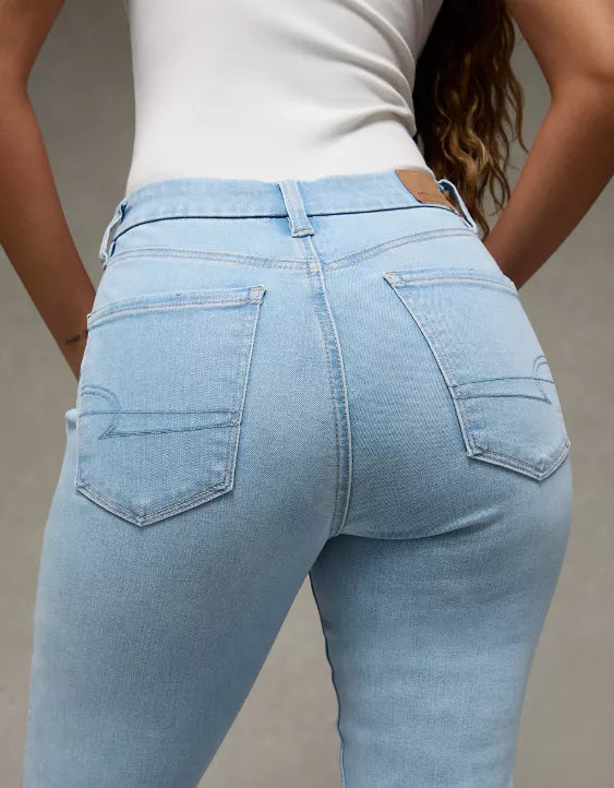 American Eagle AE Next Level Curvy Ripped Super High-Waisted Flare Jean