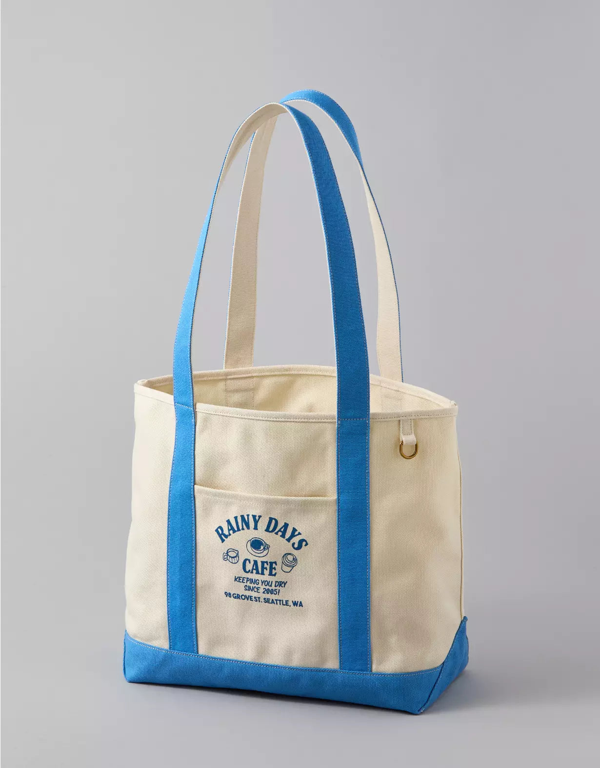 American Eagle AE Cotton Canvas Rainy Day Cafe Tote Bag