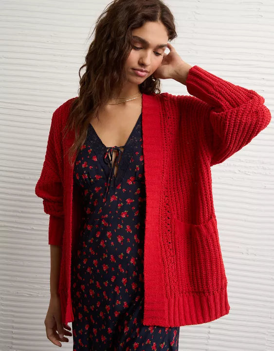 American Eagle AE Chenille Cardigan Sweater