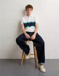American Eagle AE Slim Fit Stretch Striped Polo Shirt