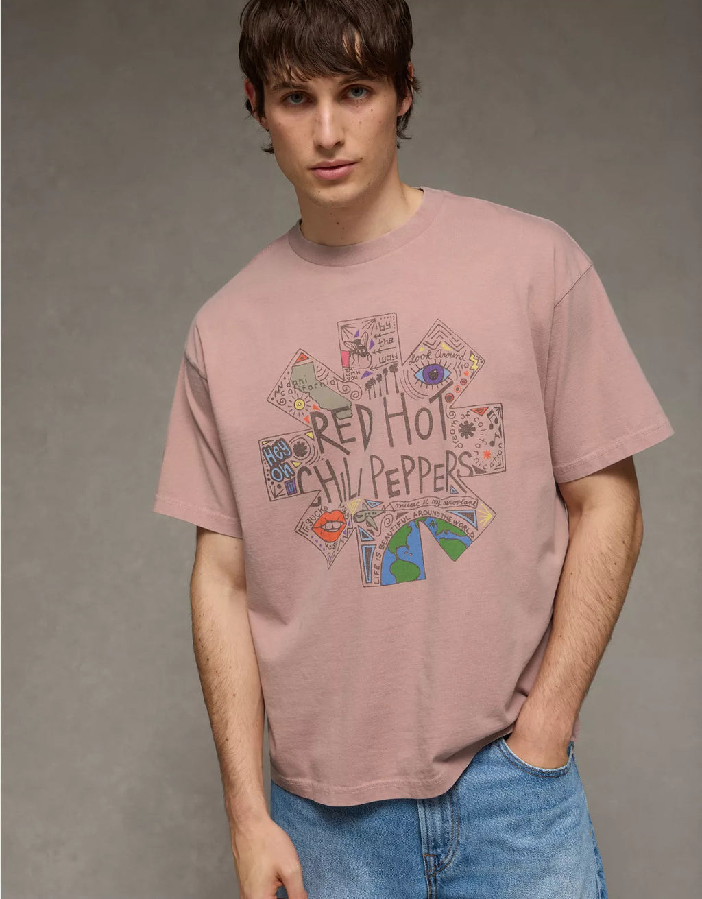 American Eagle AE Boxy Red Hot Chili Peppers Graphic T-Shirt